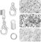 450 Piece Jewelry Making Accessories Kit Include 200 Fold Over Cord End Caps Crimp End Tips 200 Jump Ring Connectors and 50 Lobster Claw Clasps for Jewelry Making and Bracelets (Silver)
