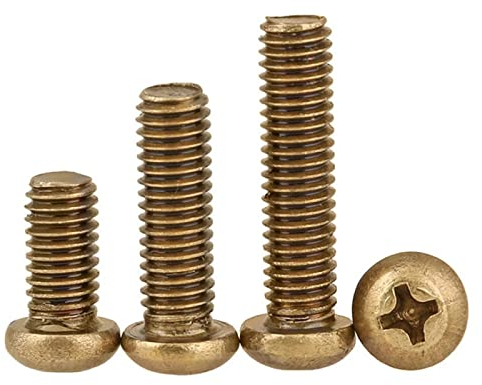 Copper Round Head Phillips Screws, Pan Head Machine Screws, M2M2.5M3M4, All Copper Screws, Small Screws, Pure Copper,M2*6(150pcs)