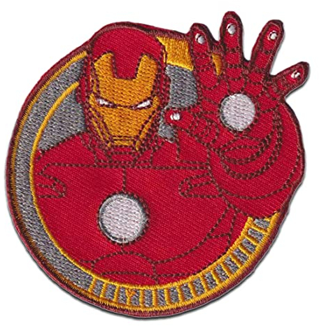 Comercial Mercera Marvel Avengers Iron Man Comic Hand - Aufnäher, Bügelbild, Aufbügler, Applikationen, Patches, Flicken, zum aufbügeln, Größe: 6,6 x 6,7 cm, Rot