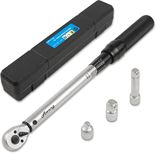 Awang Torque Wrench 3/8”,Ratchet Torque Wrench 20-140NM for Car Motorcycle,± 3% Accuracy, 72 Teeth