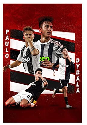 Paulo Dybala Sport Star Art Poster 24 Leinwand Poster Schlafzimmer Dekor Sport Landschaft Büro Raum Dekor Geschenk Unframe:30 x 45 cm