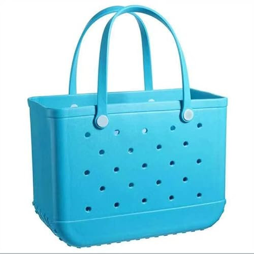 Forrader EVA wasserdichte Strandtasche, Gummi-Reisetasche, sanddicht, große Handtasche für Sport, Fitnessstudio, Reisen, Markt, Outdoor, Blau, X-Large