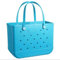 Forrader Sac de plage imperméable en EVA, sacs de voyage en caoutchouc résistant au sable, grande taille, sac à main pour le sport, la gym, les voyages, le marché en plein air, bleu, X-Large