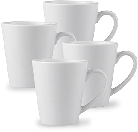 Lewis's Arctic Mugs - Plain White Coffee Mugs - White Mug Set (Set of 4)