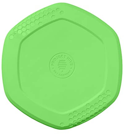 PROJECT HIVE ·PET COMPANY· - Tropical Coconut Scented - Hive Frisbee Disc for Dogs - Great for Fetch - Includes a Lick mat on Back - Floats in Water, Smooth Glide - Made in The USA