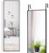 RELAX4LIFE Miroir Accroche Porte 120x37cm Cadre Alliage d'Alu Verre avec Film Antidéflagrant, Miroir Porte Suspendu pour Chambre Vestiaire Entrée (Noir, 120 x 37 cm)