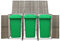 Tidyard Triple Wheelie Bins Shed, Rattan Wheelie Bin Storage, Lockable Garbage Cover Trash Storage Shed, Hide Dustbin Bin Garden Grey 207x80x117 cm Poly Rattan