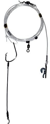 Cox & Rawle Dongle Rig-Wire - New Classic Rig Featuring Mutsu Circle Hook for Tope, Smooth-Hounds, Bass, and Cod - Flowing Trace Design (6inch 6/0)