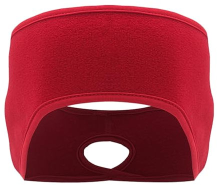 1PCS Fleece Ponytail Headband, Lightweight Winter Headband Ear Muff Polar Sport Band for Women Running Yoga Skiing Outside Sport Red
