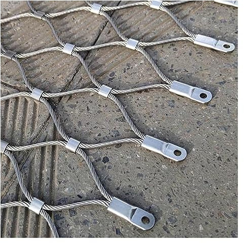 VXHCS 304 Edelstahl-Seilnetz, Flexibles Seil-Geländer-Netz, Galvanisierte Drahtzaunrolle, für Garden Farm Treppenbalkon, Anpassbar (0.8x4m)