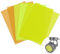 AhCor 6 Stück 3 Farben Gelb Folie Transparent Farbfilter Quadratische Transparente Farbkorrektur Quadratisch Farbige Transparent Für Kamera Led Licht Scheinwerfer Fotografie Foto Studio 29.7x21cm