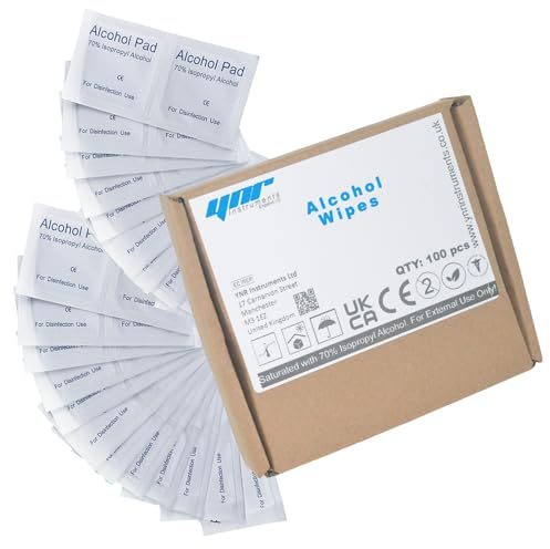 100 x YNR Professional Alcohol Prep & Shine Nail Wipes (3in1) Alcohol Wipes for Gel Nails Acrylic Nails Press-On Nails & Tips Removes Sticky Gel Layer Residue Preps UV/LED Gel Polish & False Nails