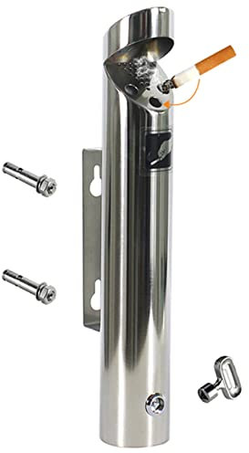 EFARMA telescopic cable, Outdoor Ash Tray, Lockable Wall Mounted Ashtray, Stainless Steel Outdoor Cigarette Ash Bin, Creative Public Smokeless