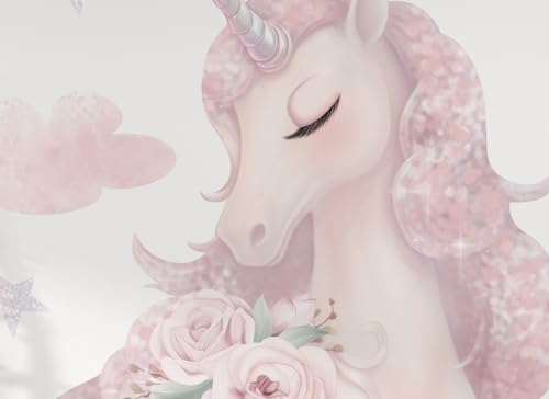 Osomhome Wandtattoo Kinderzimmer Mädchen & Junge: Einhorn (70x60cm) | Kinderzimmer & Babyzimmer Deko | Wandsticker & Wanddeko Kinderzimmer | Wandaufkleber Kinderzimmer Wall Stickers os2063