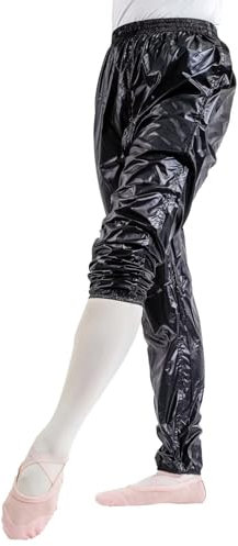 flexdans Pantalones de Baile de Calentamiento de Ballet,Pantalones de Ballet Ripstop para Mujer Black S