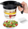 Sumteene Fat Separator for Gravy, 4 Cup Grease Gravy Separator with Scale, 32oz Grease Gravy Separator with Measuring Cup and Filter, with Multi-Functional Dish Sponge