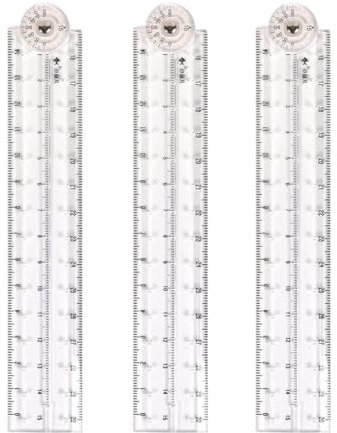 KSOIQPU 3 Piezas Regla Geométrica Transparente de 30 Cm, Adecuada para Escolares u Oficinas, Regla Plegable de Acrílico