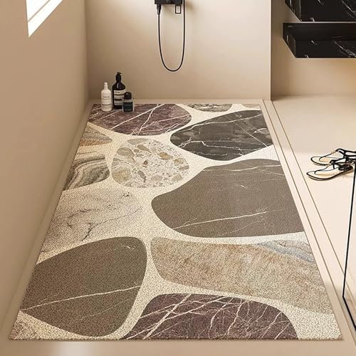 Pevfeciy Tapis de Douche antidérapant 80x100 cm Tapis antidérapant Baignoire de Style Moderne en PVC Doux et Confortable avec Trous de Drainage, Haute perméabilité à l'eau, adapté aux Zones humides