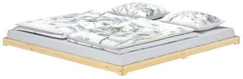 Erst-Holz®Futonbett Bodenbett Niedriges Ehebett 200 x 200 cm Kiefer Massivohne Zubehör