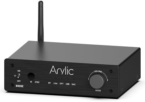 Bluetooth 5.1 Stereo Ricevitore 2.1 Canali Mini Classe D Amplificatore integrato per altoparlanti domestici 50W x 2,stabile e remoto, applicazione Go Control e Easy Control EQ-B50SE.