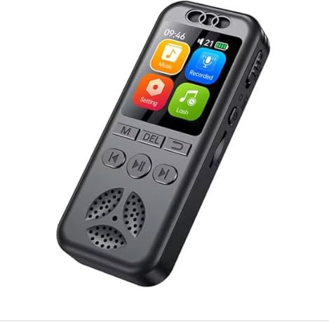 Registratore Vocale Spia 8GB con Microfono Esterno e Attivazione Vocale - Audio HD Senza Rumori di Fondo, MP3/WAV, USB, Display LCD, Nero