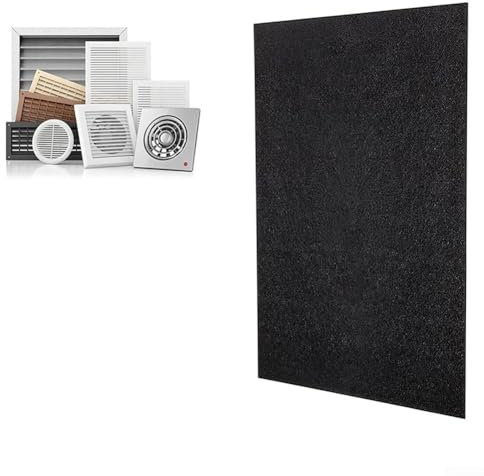 Dunstfilter, 1 x 1 m Zuschneidbar Kohlefilter, Ersatz Abzugshaube Filter, Geruchs- und Reduzierung, Aktivkohlefilter Dunstabzugshaube für Luftreiniger(1M x 1M x 5mm)