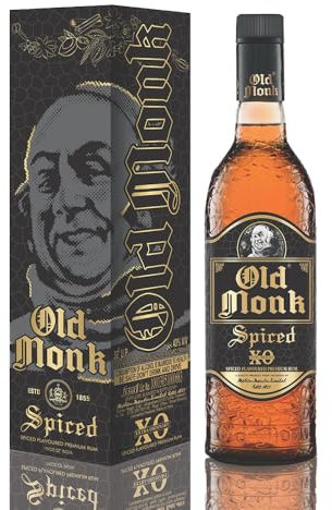 Old Monk XO Spiced Rum | 70cl Bottle | 40% ABV | Indian Rum in Gift Box | Rich Caramel & Vanilla Notes | Ideal for Sipping or Cocktails | Mohan Meakin Heritage
