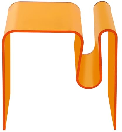 C-Juzarl Acryl Beistelltisch, Nachttisch Wohnzimmertisch Couchtisch, Moderner Glastisch, Wohnzimmertisch Kaffeetisch, für Wohnzimmer Büro Hotel, 20kg Belastbar (Orange)