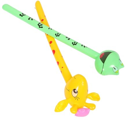 BESPORTBLE Garçon et Filles Jouets Gonflables Girafe, Jungle en Pvc, 2 Pièces, Tête de Girafe et Grenouille, pour Fête D’anniversaire et Extérieur Couleur Aléatoire