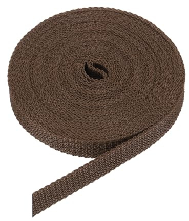 QUARKZMAN Correa para Persianas Enrollables 6m x 16mm Marrón | Cuerda de Reemplazo Fabricado en Polipropileno, Kits de Enrollador Atornillable de Correa Empotrado, Puertas, Ventanas