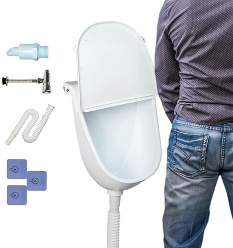 Urinal für den Außenbereich – Wand-Urin-Spaß | Überlastschutz mit Ablauf und Deckel für Herren Bad Outdoor Garage Camping