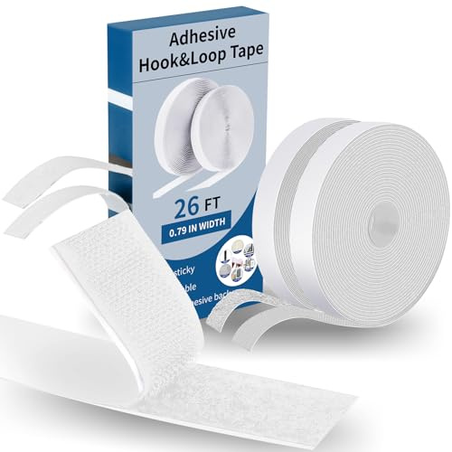 Klettband Selbstklebend Extra Stark, 20 mm x 8 m Klettverschluss Selbstklebend, Multifunktional Tape, Selbstklebendes Klettband für Innen & Außen, Schwarz Klettverschluss Zum Kleben für Teppich