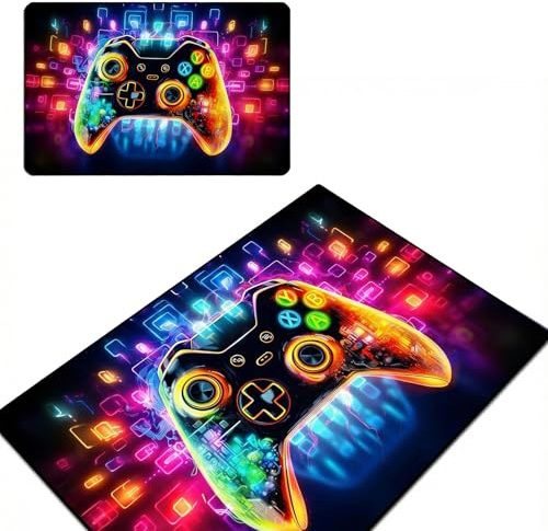Puniama Gaming Rug for Boys Bedroom, 80x120cm Game Controller Area Rug, Soft Washable Non-Slip Rug for Gaming Room, Playroom & Bedroom Decor