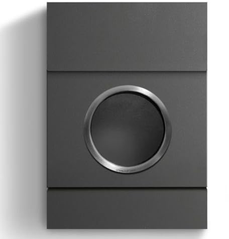 Radius Design Briefkasten Letterman MB mit Bullauge & Zeitungsfach - Wandbriefkasten aus Stahl - großer DIN-C4 Einwurf - 10 Jahre Funktions- & Korrosionsgarantie - 2 Schlüssel (anthrazit)