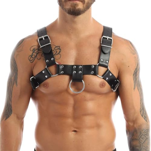 mophrati Arnés de pecho para hombre fácil de usar para un aspecto atrevido y moderno arnés pecho vendaje sujeción sexual ajustable y Flexible