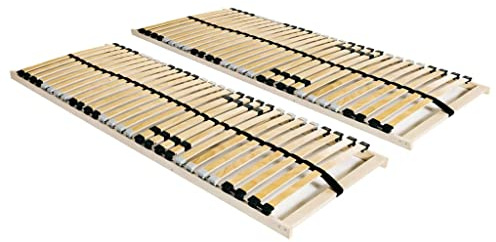 XHNIFBN Lattenrost Buchenholz 7-Zonen 28 Lamellen 80x200 cm mit 4 verstellbaren Doppellatten Bodenbett und Hochbett kompatibel einfache Montage für Schlafzimmer Jugendzimmer Gästezimmer