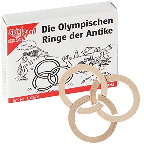 Bartl 102574 Mini-Holz-Puzzle Die Olympischen Ringe der Antike aus 6 kleinen Holzteilen