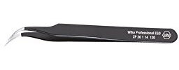 Wiha Präzisionspinzette Professional ESD Typ 7a (32335) 120 mm für empfindliche elektronische Bauteile, Schutz von Komponenten durch elektrostatisch ableitendes Werkzeug, dissipativ, Werkzeug mit Oberflächenwiderstand