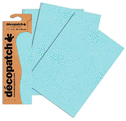Clairefontaine C701O Decopatch Papier, 3er Pack Hellblau mit Farbsprenkel