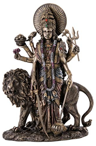 27,9 cm Durga Hindu Divine Mutter Göttin Real Bronze Powder Cast Statue Figur