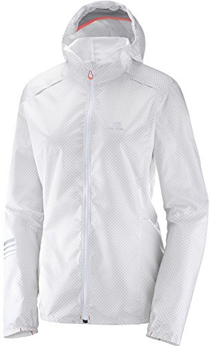 Salomon Lightning Wind Graph Hoodie w – Sweat, Femme, Blanc – (White/Vapeur)
