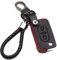 Coque étui en cuir avec porte-clés pour voiture red edition