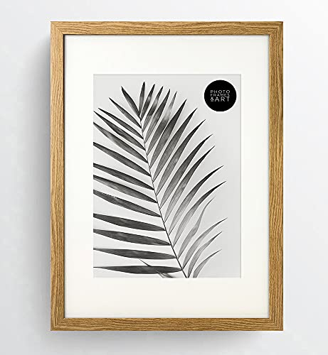 pf+a REAL GLASS A4 Picture Frame With Mount - A3 For A4 Oak Effect Photo Frame / A4 Frame With Mount