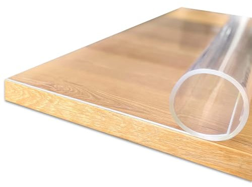Film de table transparent 2mm d'épaisseur avec bords biseautés Profolio | Nappe brillante Protection de table Film original pour votre table | Taille au choix | 80 x 120 cm