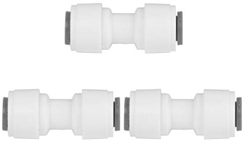 sourcing map 3pcs 1/4 Inch Straight Quick Connect Water Tube Fittings Water Purifiers Fittings Hose Connector Filter Tubing Hose for RO Reverse Osmosis System