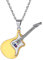 Suplight Gitarre Kette Damen 925 Silber Anhänger + Kette 18k vergoldet Elektrische Bass Gitarre Hip Hop Gitarristen Musiker Modeschmuck Accessoire Geschenk für Geburtstag