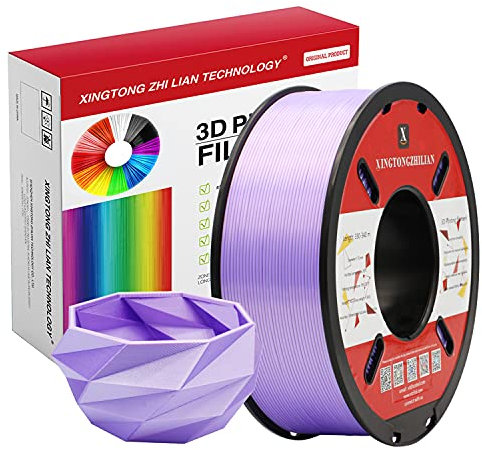 PLA 3D Drucker Filament 1.75mm 3D-Druckmaterialien für 3D Stift Druck Maßgenauigkeit +/- 0.02mm, Farbe Violett Seiden 1kg / Spule