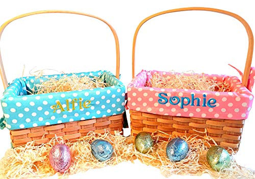 Personalised Easter Gift Baskets Empty Easter Basket For Kids Children Easter Hamper Kids Easter Gifts PINK