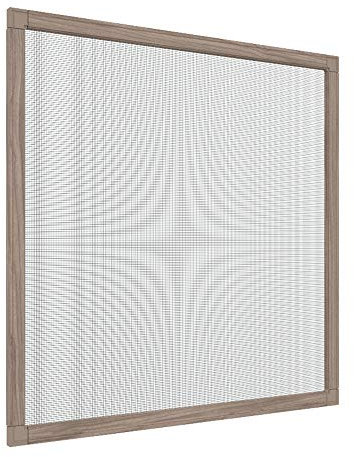Zanzanet Zanzariera fissa con telaio in alluminio su misura pannello ultra sottile 11mm per finestra chiusura con calamite staffe in PVC personalizzabile colori e reti Made in Italy Castano