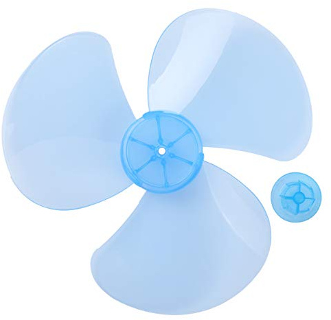 JanJean Plastic Fan Blade Leaves Fan Table Fanner Replacement Part with Nut Cover Universal Household Standing Pedestal Sky Blue 12 Inch 3 Leaves